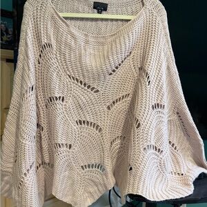 Women's Light Pink Batwing Sleeve Sweater - Medium